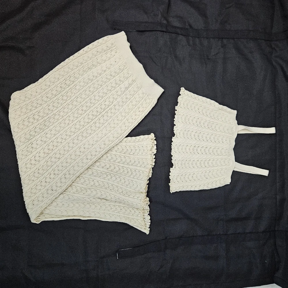 Cream Knit Skirt Size S - Picture 6 of 8